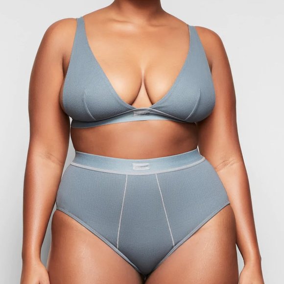 SKIMS Other - SKIMS Cotton Plunge Bralette in Kyanite